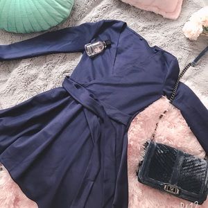 Waist Tie Indigo Dress